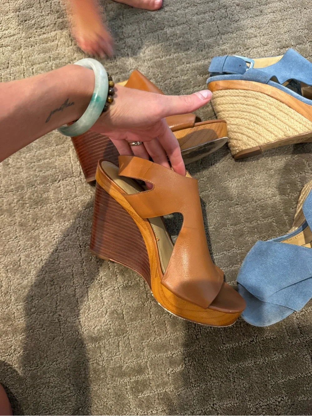 2 Michael Kors Wedges - Brown and Blue Suede/Leather